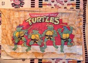 Vintage 1988 TMNT Pillowcase 80s Nostalgia Mirage Studios Retro Ninja Turtles